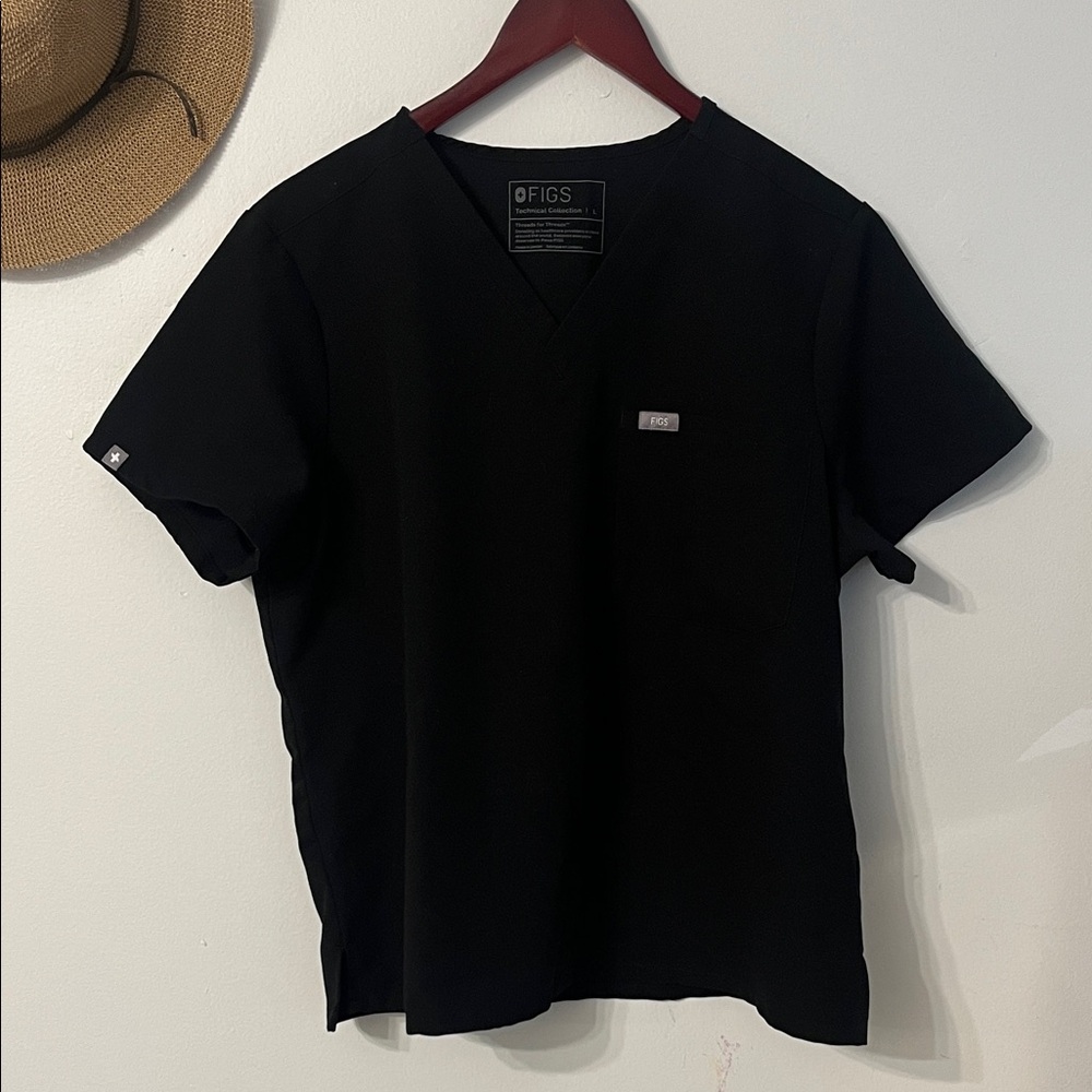 Figs Men’s Black V-Neck Medical Top